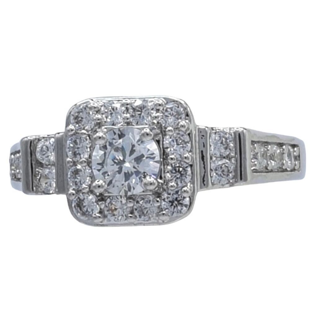 NWOT Fragrant Jewels CZ Round Cut Square Halo Multi-Stone Ring Size 8 US